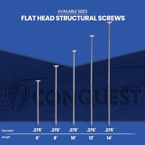 Conquest Structural Wood Screws 0.275" x 6" 50 0.275" x 6"
