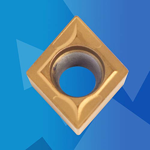 ASHATA CNC Carbide Inserts, 10pcs CNC Carbide Tips CNC Rotary Plates Knife Cutter Rotary Tool With Box (CCMT09t304 CCMT32.5)