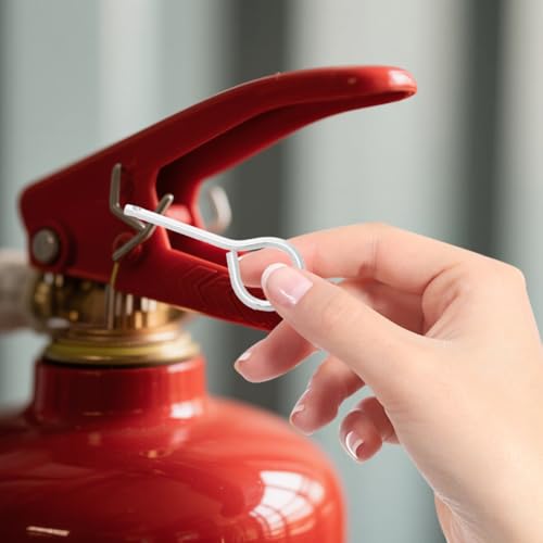 HOMSFOU 100 Pcs Fire Extinguisher Pull Pins Fire Extinguisher Stainless Steel Lock Pins for Fire Extinguishers (Pack of 2) 5.60X2.00X0.20CM (Pack of 2)