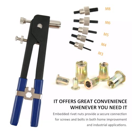 OctBird 430Pcs Rivet Nut Tool Kit, Metric Rivet Nut Combination (M8/M6/M5/M4/M3), Rivnuts Suitable for Furniture, Decoration, Automotive, Marine and Industrial Applications