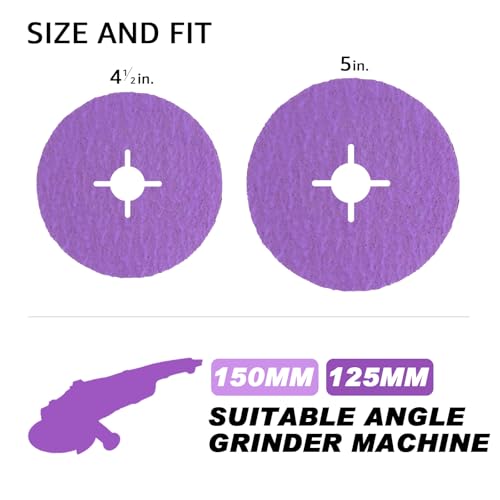115mm Fibre Discs 80 Grit Ceramic Resin Fiber Sanding Discs 4.5 Inch-80 Grit