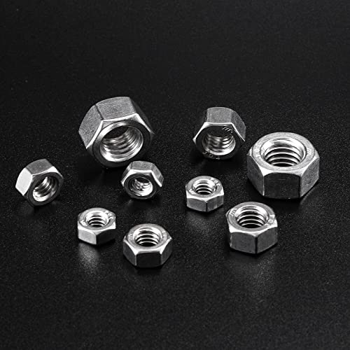 1/2-13 Hex Nuts 100Pcs 304 Stainless Steel 18-8, Full Thread, Hex Drive, Bright Finish by SG TZH 1 1/2-13