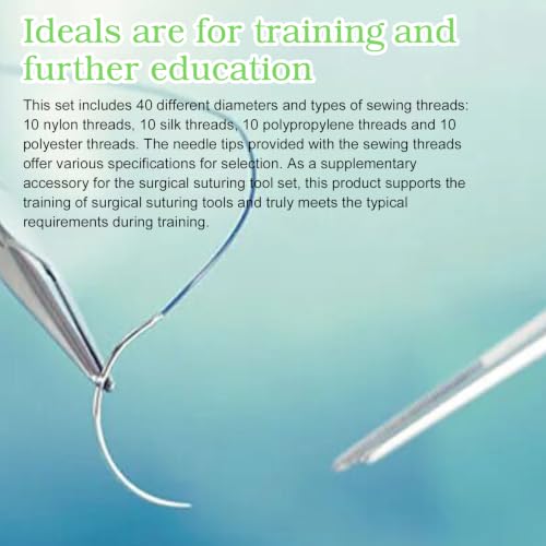 40 Pieces Suture Material Refill for Surgical Suture, Ideal Suture Exercise Thread for Students, Gift for Medical Students, Veterinary Students and Nurses