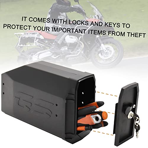 Shkalacar Motorcycle Tool Box, Waterproof Side Box Tail Toolbox Bracket Box with PP, Compatible wit BMW R1200GS LC & Adventure 20008-2018,R1250GS 2019+, TRK502 2016-2019