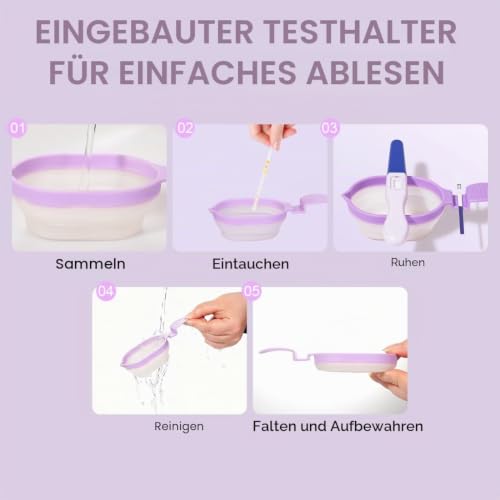 Urine Cup Pack of 2 Collapsible Sample Cups Reusable Sample Container for Pregnancy Ovulation Test 50ml