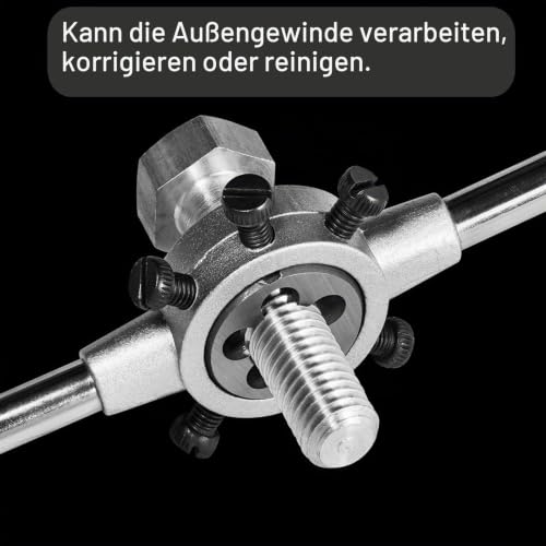 QUARKZMAN M24 x 1.5 Metric Thread Right-Hand Cutting Die Alloy Tool Steel Thread Repair Tool M24 x 1,5