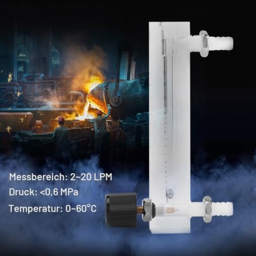 Flow Meter 2-20LPM Acrylic Air Oxygen Flow Meter with Control Valve for Measuring Gas Flow