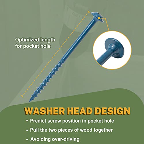LIONMAX Pocket Hole Screws 1-1/4 Inch, 1000 PCS Exterior #8 Pocket Screws #8 x 1-1/4"