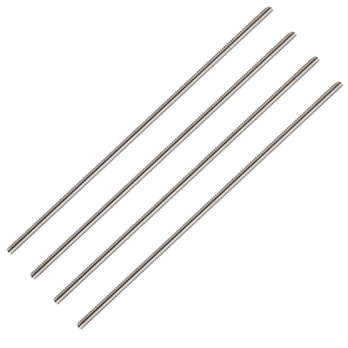 304 Stainless Steel 1/2"-13 Fully Threaded Rod, 4 Pieces 12" Length Long Threaded Rods