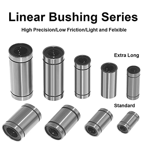 HiPicco Linear Ball Bearings, LM10UU 10mm Linear Motion Bushing Double Side Rubber Sealed Rod Liner Shaft Parts for CNC Machine 3D Printer 12 Pack