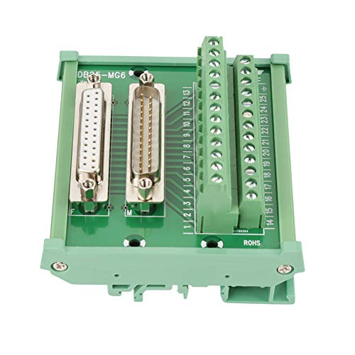 DB25 D-Sub pin header socket header, PLC breakout card circuit board connection board block interface plug for DIN rail mounting branch fuse switch-off plate connection board