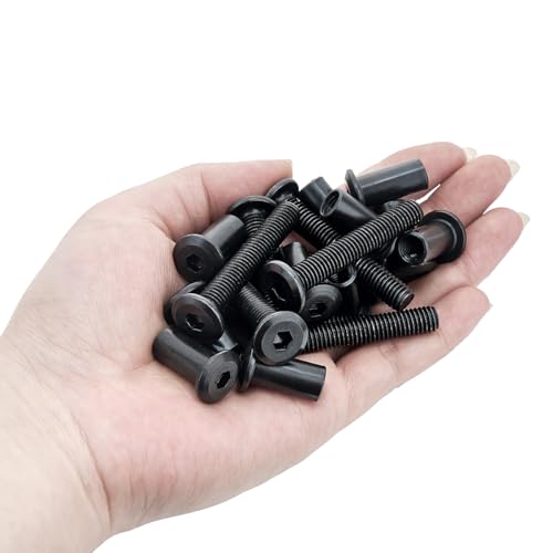 100 Pcs M8x50mm Black Furniture Bolts for Furniture,Mechanical Assembly 100