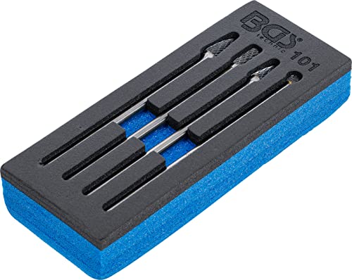 BGS HSS cutter set, 4 piece. extra long | Kugel-, Kegel- und Zylinderfräser | Ø 10 mm, Ø max. 10 mm, Ø max. 12 mm | für Stahl, Stahlguss, Kupfer, Aluminium