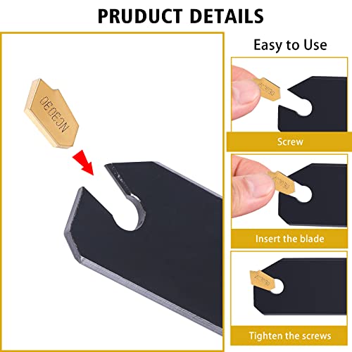 11PCS Lathe Parting Tool Kit SPB326 Cut Off Holder with 10pcs Carbide Inserts Black-type 3