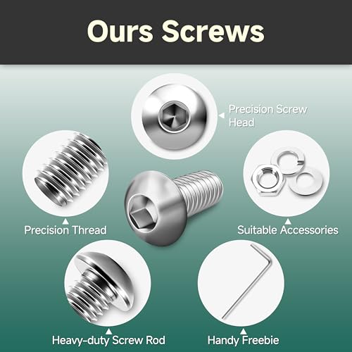 120Pcs Metric Bolt Assortment Kit M4 M5 M6 & 800Pcs M2 Screw Assortment Bolts and Nuts Kit, Machine Screws and Nuts with Lock & Flat Washers, 304 Stainless Steel Button Head Socket Cap Screws