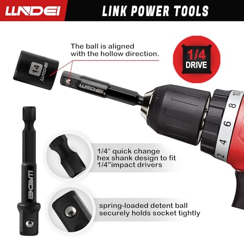 LLNDEI 48 Piece 1/4" Mini Socket Ratchet Wrench Set, Metric Shallow(4-14mm) 48pcs