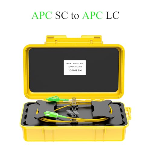 Fiber Optic OTDR Launch Cable Box, SC/APC-LC/APC 300M Single Mode