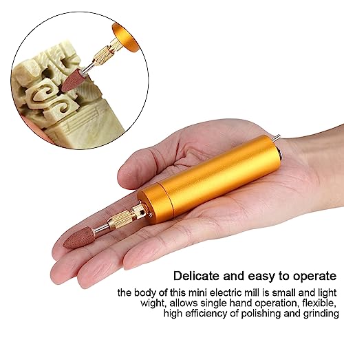 BORDSTRACT USB Mini Electric Drill Set, Aluminum Alloy DIY Grinding Polishing Engraving Machine, for Wood Plastic Acrylic Metal (180 Gold Edition Set 1) 180 Gold Edition Set 1
