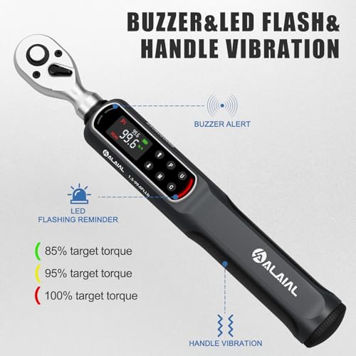 Digital Torque Wrench 3/8 Drive, 1.5-99.6 ft-lb ±2% Accuracy 1.5-99.6Ft.Lb/2-135Nm-3/8"