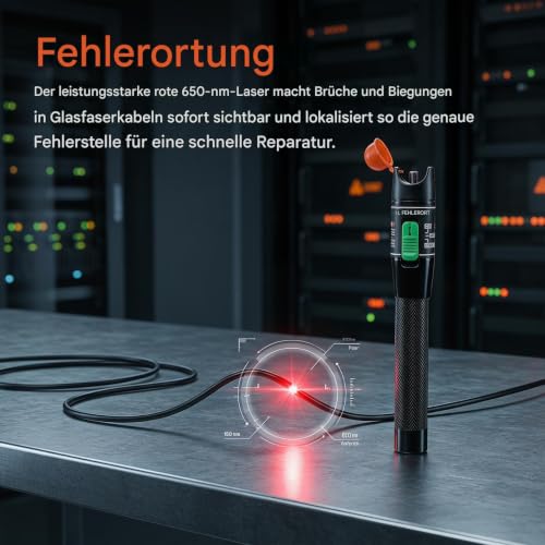 10MW Visual Fault Locator 10KM Fiber Optic Tester Tool Kit VFL Red Light Pen for SC/FC/ST/LC Connector for Fiber Network Cable Test | Visual Fault Locator, LWL Tester, Tragbar Mini Rot Fiber Optic Kabel Tester 10 km