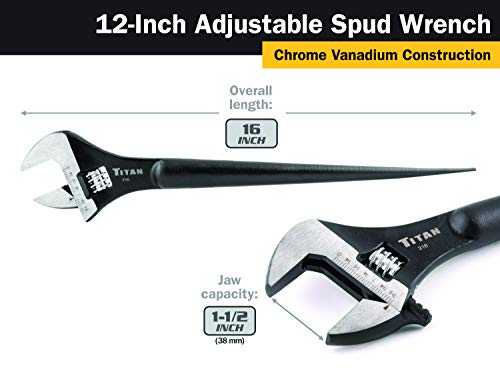 Titan 216 Adjustable Construction Spud Wrench, 12-Inch