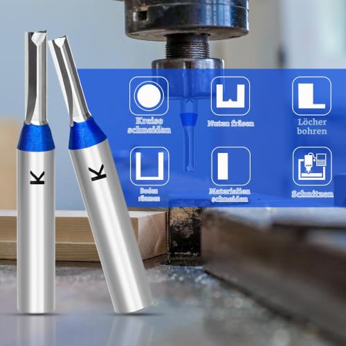 ASNOMY 3 mm Groove Cutter 8 mm Shank, Carbide Cutter Router Bits, Straight Wood Cutter Router Bit Set, Milling Tool for Woodworking 1 Stück--8xØ3x12mm