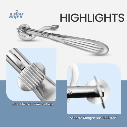 MJW Finger Ring Cutter with 2 Replacement Blades - Stainless Steel Emergency Jewelry Cutting Tool, Ideal First Aid Instrument, EMT Ring Remover Tool with Finger Guard