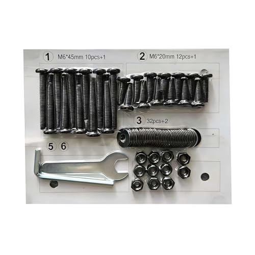 Shintenchi Screws and Nuts Assortment Kit, M6 Phillips Pan Head Assorted Nuts and Bolts,Washers Kit for Patio Egg Chair, Black
