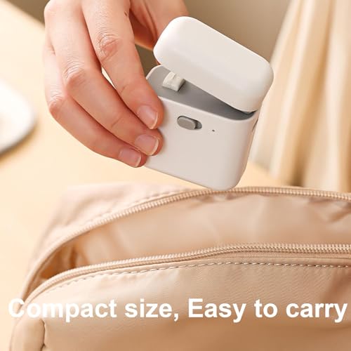 Mini Bag Sealer, Snack Sealer, Mini Bag Heat Sealer, USB Interface, Snack Bags, Cookies, Pet Food Square White