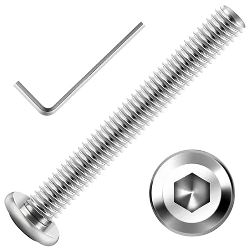 Mywish 30Pcs M5 x 40mm & M6 x 30mm 50Pcs Flat Head Hex Socket Cap Screws Bolts, 304 Stainless Steel Furniture Bolts Full Thread & Hex Spanner