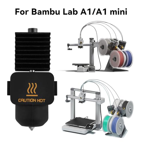 CCTREE A1/A1 Mini Hardened Steel Nozzle Assembly Hotend Kit, 0.4mm A1 Hardened Steel Hotend Kit