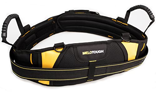 MELOTOUGH 1 Pack Magnetic Suspenders Tool Belt Suspenders + 1 Pack Padded Electrician Tool Belt with D Rings