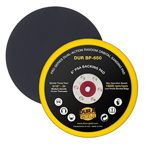 Dura-Gold 6" Green Film PSA Sanding Discs - 80 Grit & 6" PSA DA Sander Backing Pad