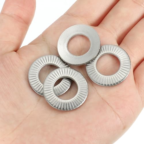 PATIKIL 304 Stainless Steel Flat Washers, 50 Pack M12x24mm Belleville Spring Disc Washer Conical Knurled Metric Gasket for Automotive Industrial Construction
