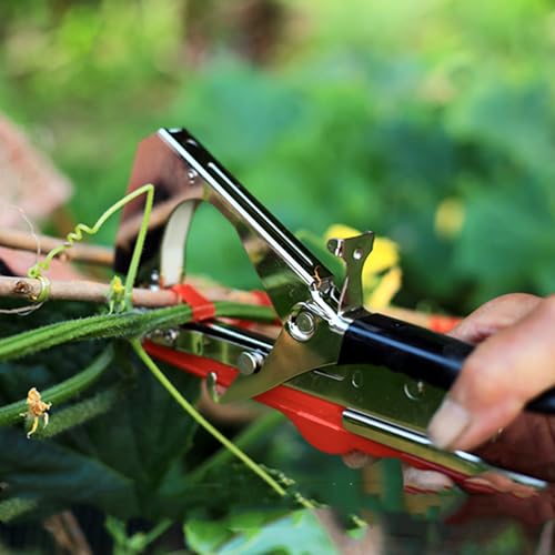 Plant Tying Machine, Lightweight Plant Vine Tying Tape Machine Tool, Plant Tape Gun for Tomatoes, Grapes and Vegetable Garden, Come with 10000pcs Staples 10 Rolls Tape (Green) Green