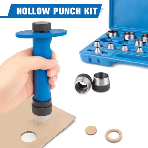 14PCS Hollow Punch Set 3/16" to 1‑3/8", Sharp Hole Punch for Gasket Leather