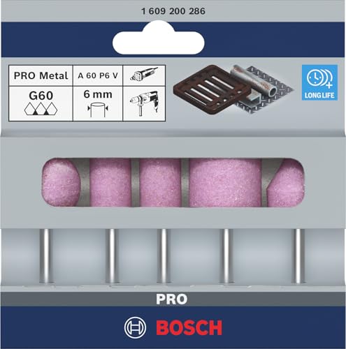 Bosch 1609200286 5-Piece Grinding Stone Set Shank 6 mm Grit 60 15 20 x 24 30 25 25 mm Ø 15 - 25 mm