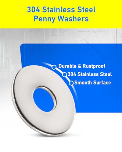 250PCS Flat Washers, HOLMOL Washers for Screws, Stainless Steel Fender Washer Assortment with 15 Sizes M3 M4 M5 M6 M8 M10 M12, Metal Assorted Large Washer Set 250pcs 250