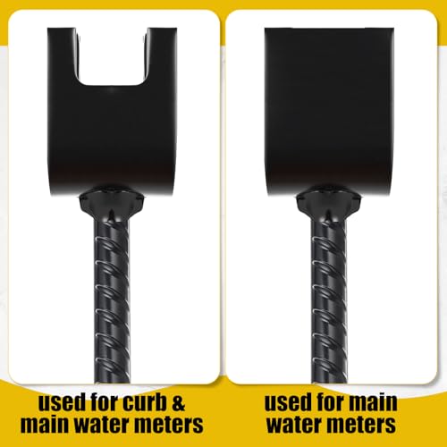 Water Meter Key 12 Inch Enforced Steel Wrench T-handle with 4-way Multi-functional Universal Cross Key Brass Water Meter Box Tool for Curb Main, Underground Stop, Waste Valves (Yellow, Gold) Yellow, Gold