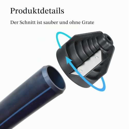 Plastic Pipe Chamfer Tool, Pipe Deburring Tool for 20-63 mm Plastic Pipes, High Performance Pipe Cutter, PE Pipe Sharpener, for PVC, PP, PE Pipes