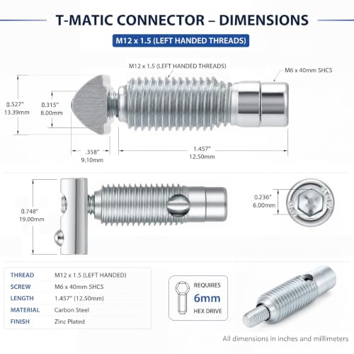 Flutesan 10 Pack T Slot Connector for 15 Series 40 mm Aluminum Extrusion