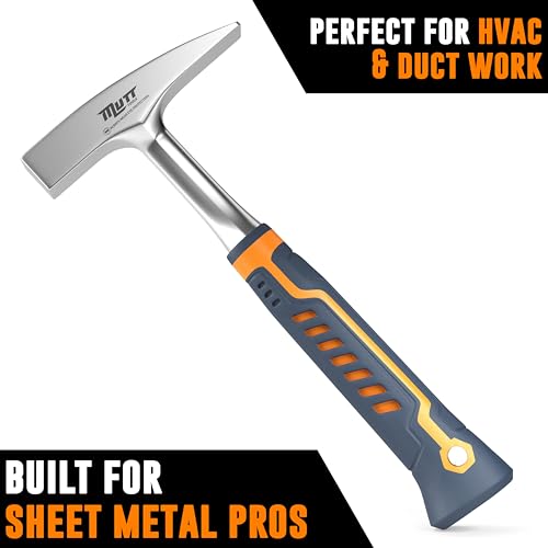 Mutt Tools 18oz Sheet Metal Hammer One-Piece Forged Tinners for HVAC