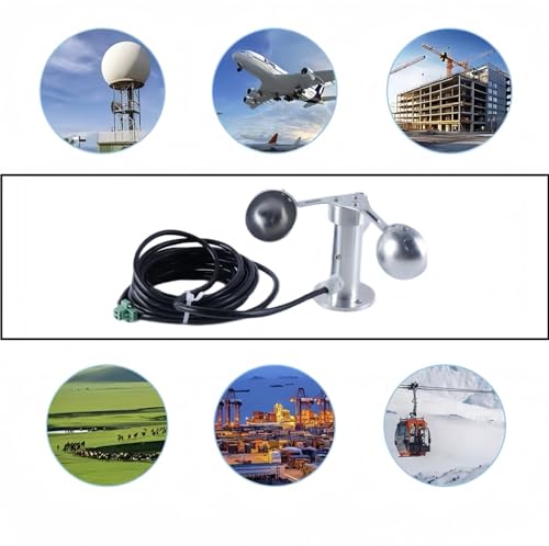 Aluminum Alloy 3-Cup Anemometer Wind Speed Sensor 0-3.8V Detector for Meteorological Monitoring