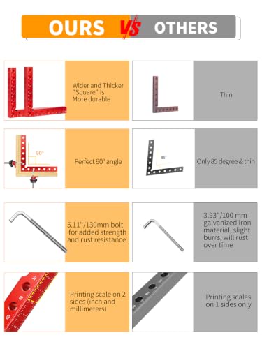 2PCS 5.5" 90 degree aluminum Corner Clamp for Woodworking 2pcs
