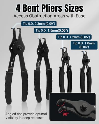 SGT 10pcs Snap Ring Pliers Set, Internal and External Circlip Pliers Blue
