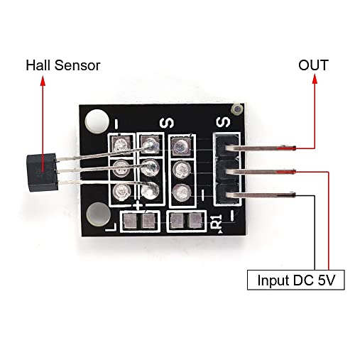 Hall Effect Magnetic Sensor, 10 Pieces KY-003 Hall Effect Magnetic Sensor Module for Speed Counting / Smart Car / Position Detection