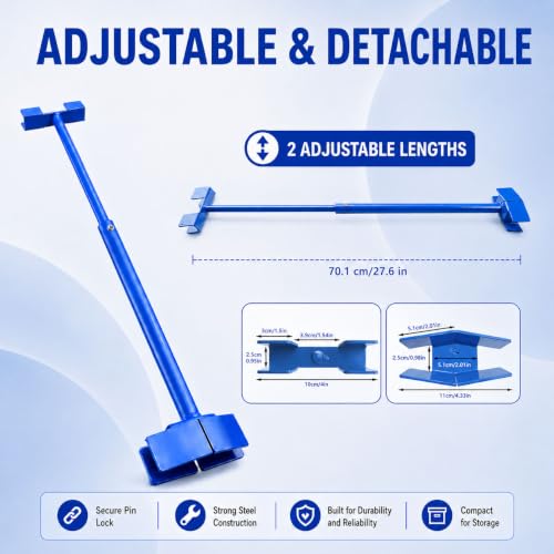 Fuzqq 27.7-Inch Ball Valve Wrench, Shut-Off Ball Valve Tool and Water Valve Key, Heavy Duty Low Carbon Steel Valve Operating Tool for Hard-to-Reach Valves Blue
