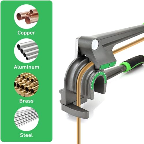 Tube Bender, Pipe Bender, 1/4” 3/8” 1/2” (6/8/10mm) O.D. 3 in 1 Tubing Bender 180° HVAC Copper Aluminum Tubes Bending Tool for Air Conditioning Refrigeration Repair Refrigeration Tool