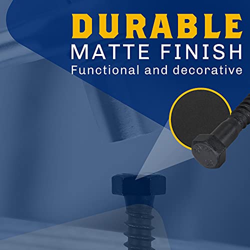 1/2" x 3”, 25-Piece Black Lag Bolts, Rustproof 4-Layer Ceramic BLAKOTE, 2X Protection of Galvanized Lag Screws, for Decks Pergolas by Makers Bolt 1/2 x 3