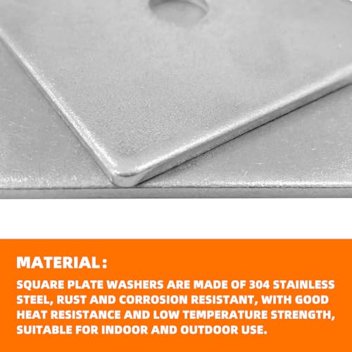 10 Pcs Square Plate Washers 3/8" (ID) x 2.4" x 2.4"